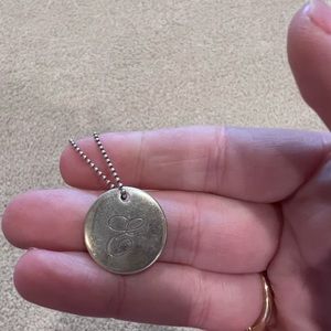 Tiffany silver E initial necklace